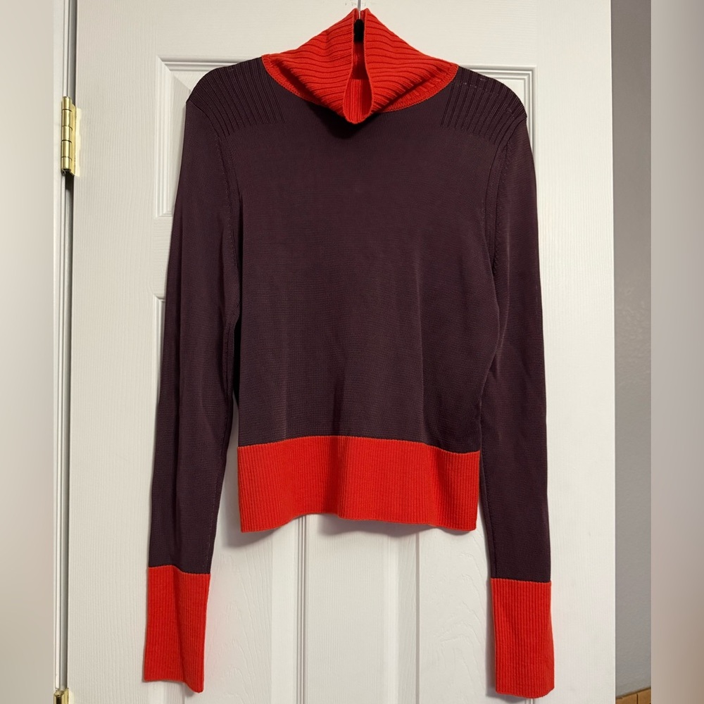 Rag & Bone Colorblock Turtleneck Sweater purple and orange Size L